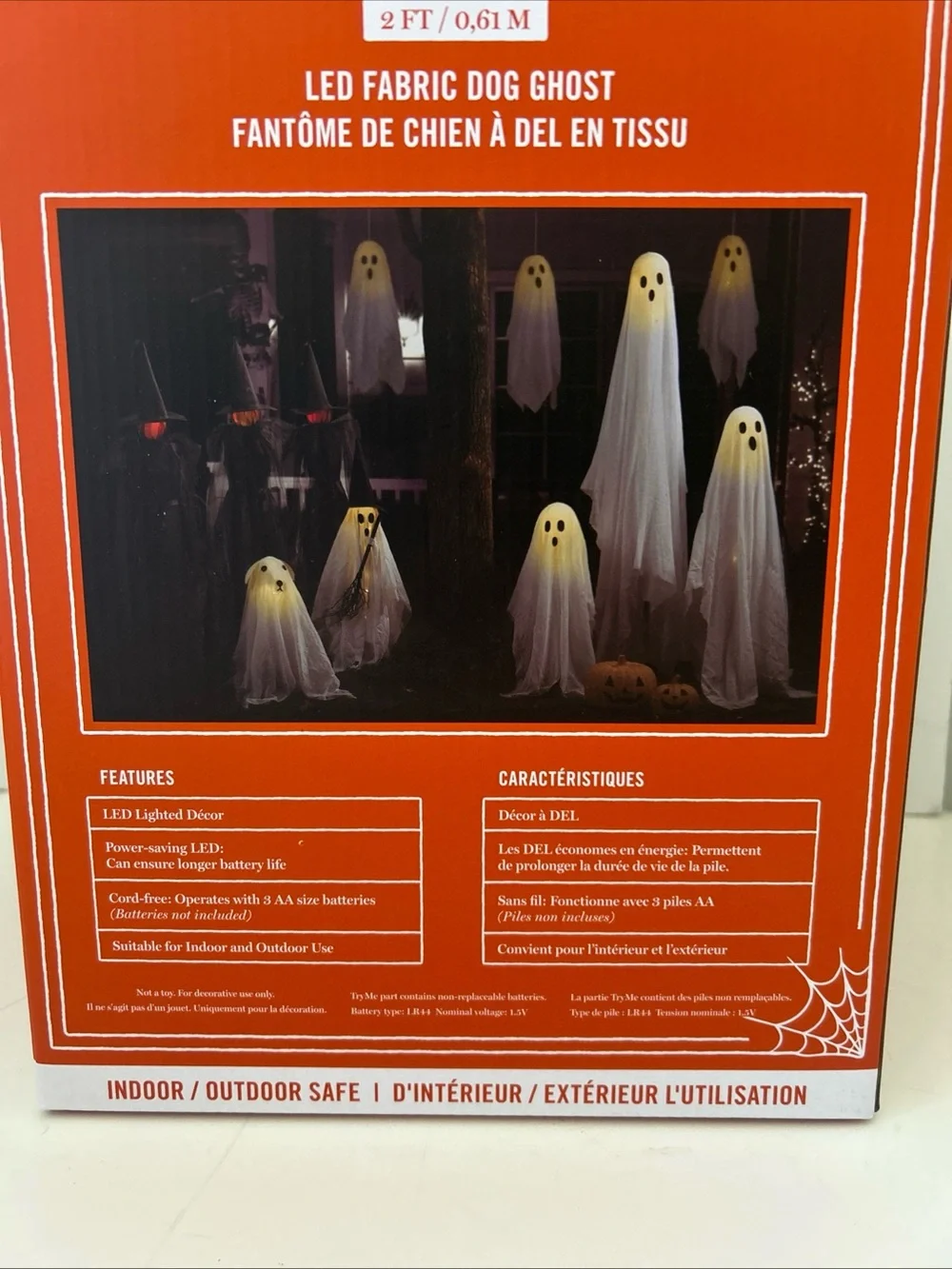 Martha Stewart White Mesh LED Light Up Dog Ghost Decoration Halloween NEW